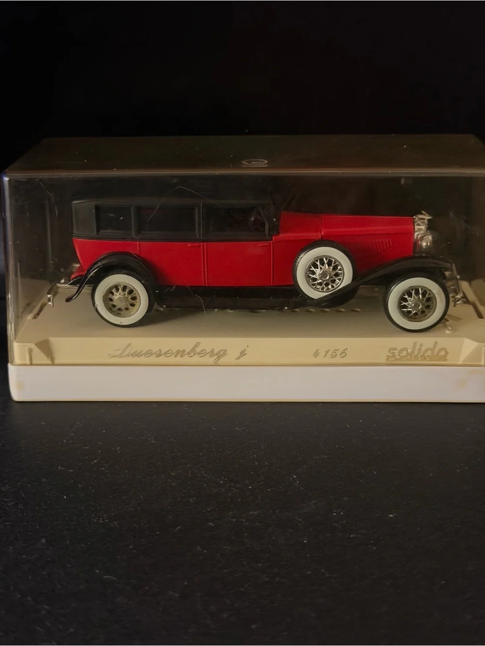 Solid Red and Black #4156Duesenberg Model J Car with Whitewall Tires